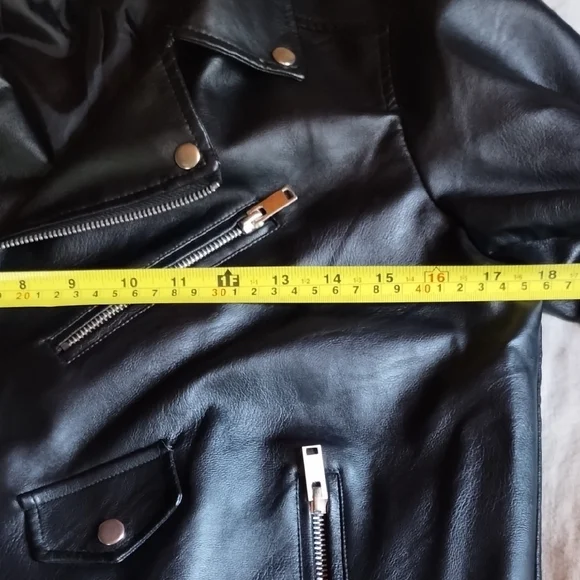 Love Tree Black Faux Leather Motorcycle Jacket - Picture 10 of 12